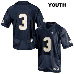 Notre Dame Fighting Irish Youth Houston Griffith #3 Navy Under Armour No Name Authentic Stitched College NCAA Football Jersey YSQ5799EI